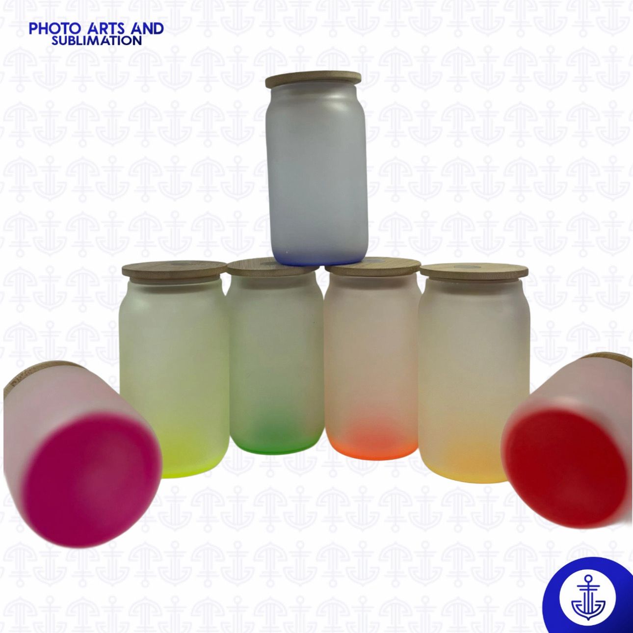 Vaso 11 oz con Fondo de Color y Tapa de Bambú