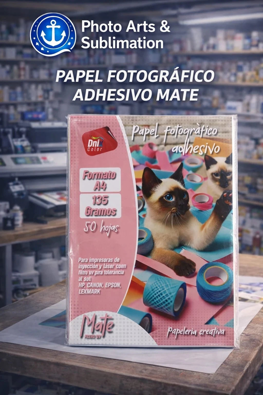 Papel Fotografrico Adhesivo Mate 135 GR