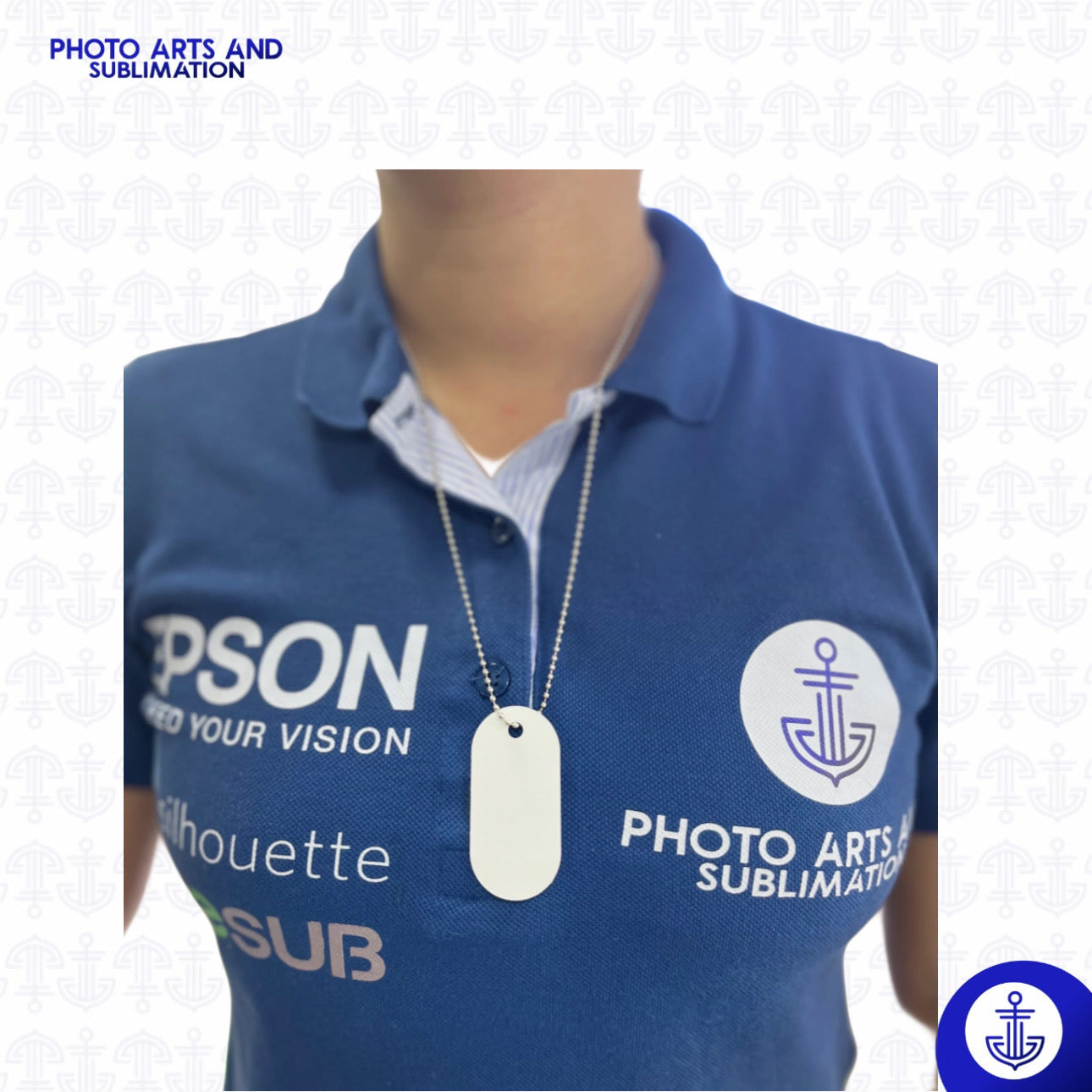 Cadena Ovalada con Placa Sublimable