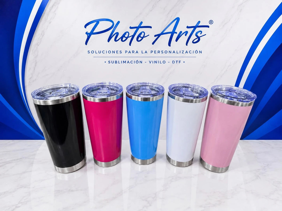 Vaso Termico Conico Pastel Tapa Transparente