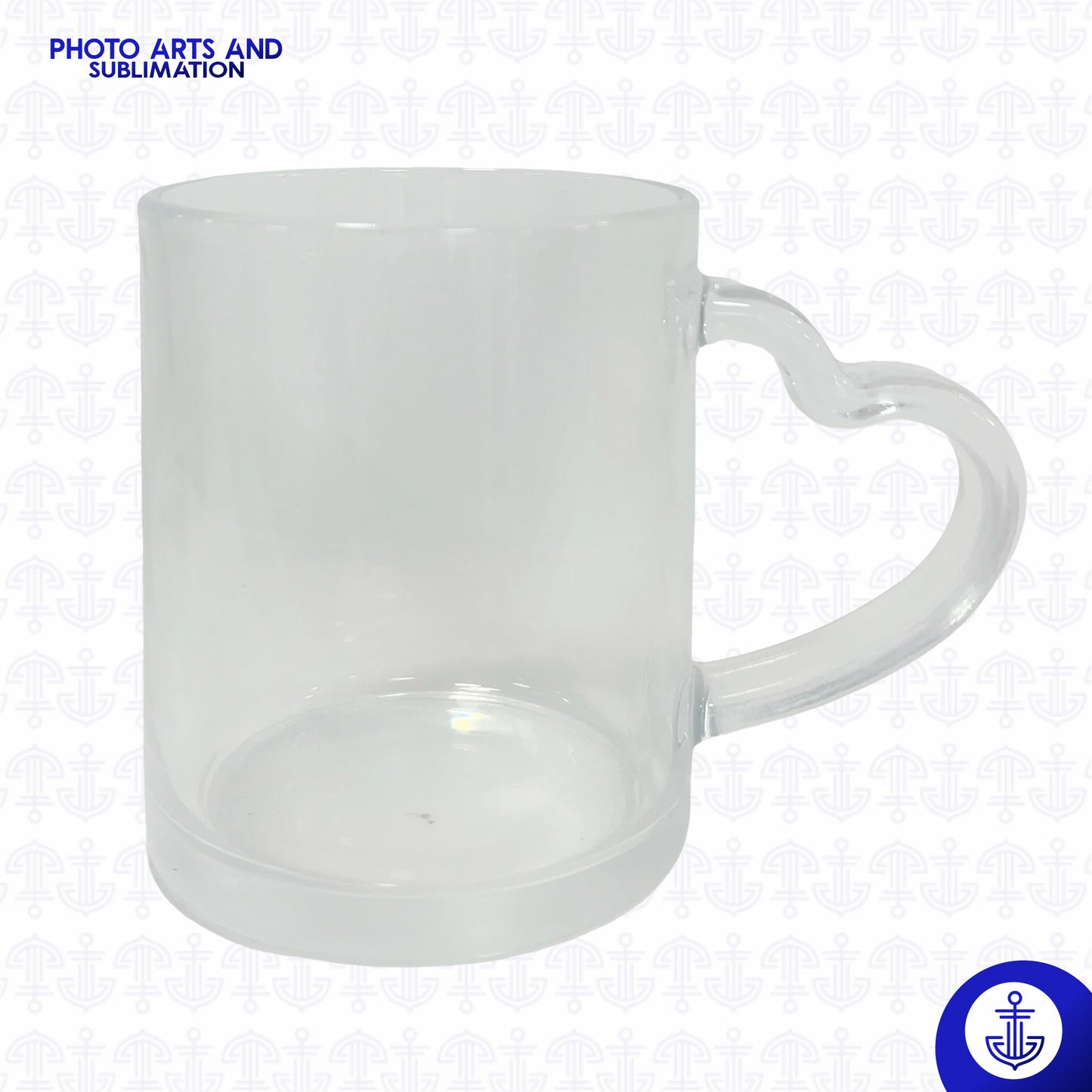 Mug de Cristal con Oreja en Forma de Corazón – 11 oz