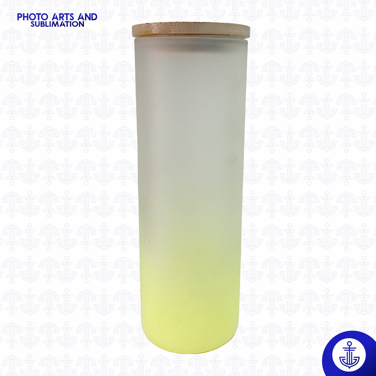 Vaso 15 oz con Fondo de Color y Tapa de Bambú