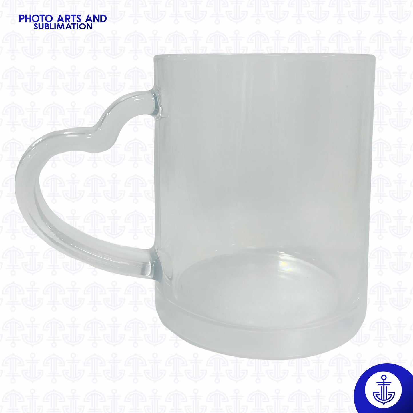 Mug de Cristal con Oreja en Forma de Corazón – 11 oz