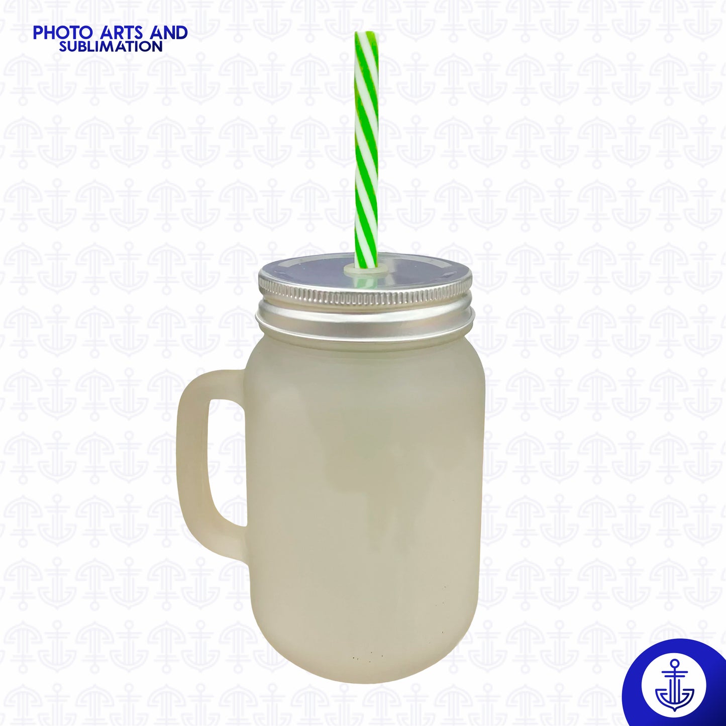 Mug Jarra con Pitillo y Fondo de Color
