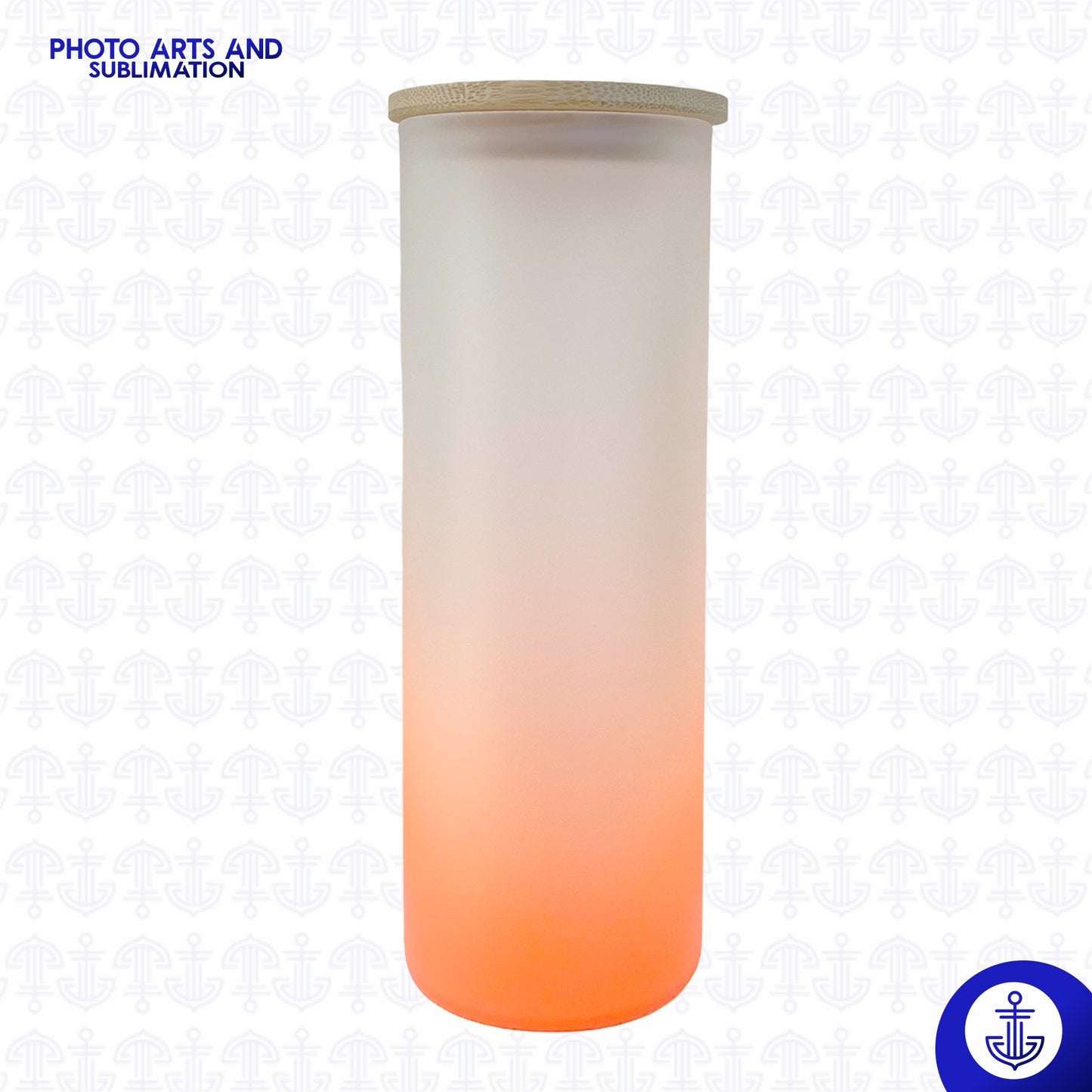 Vaso 15 oz con Fondo de Color y Tapa de Bambú