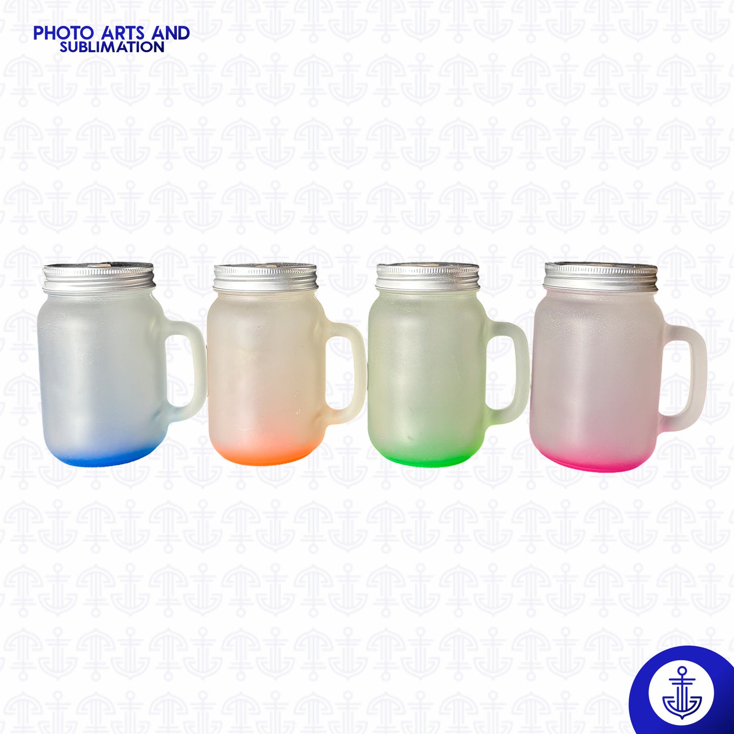 Mug Jarra con Pitillo y Fondo de Color