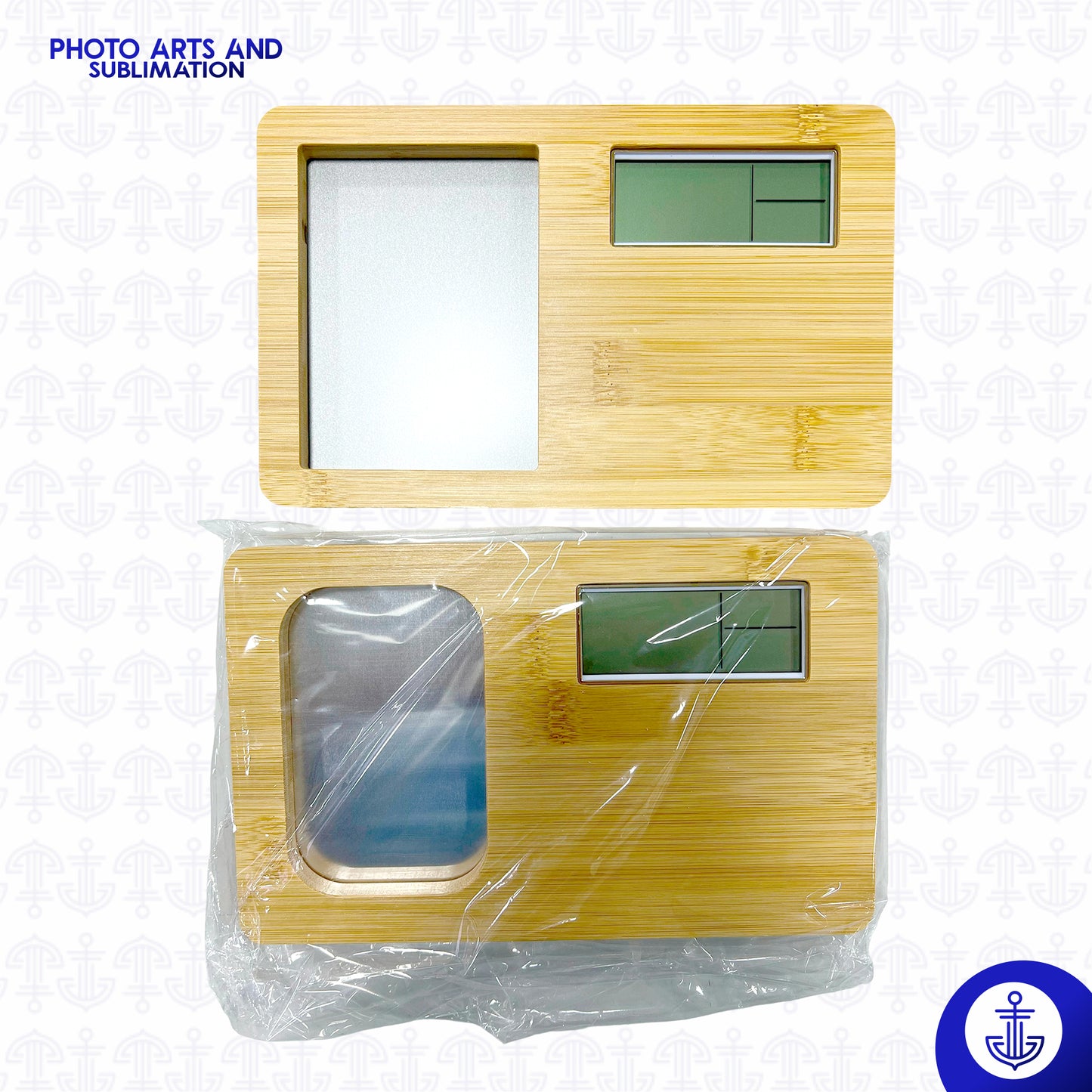 Reloj Digital de Madera con Placa Sublimable