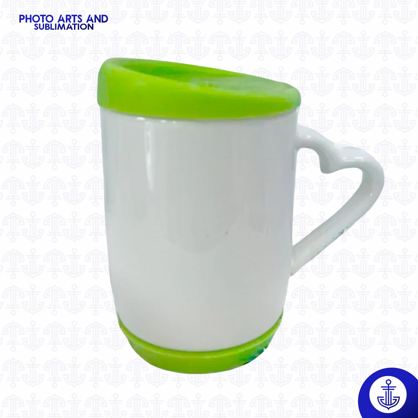 Mug Blanco Oreja Corazón con Tapa y Base de Silicona