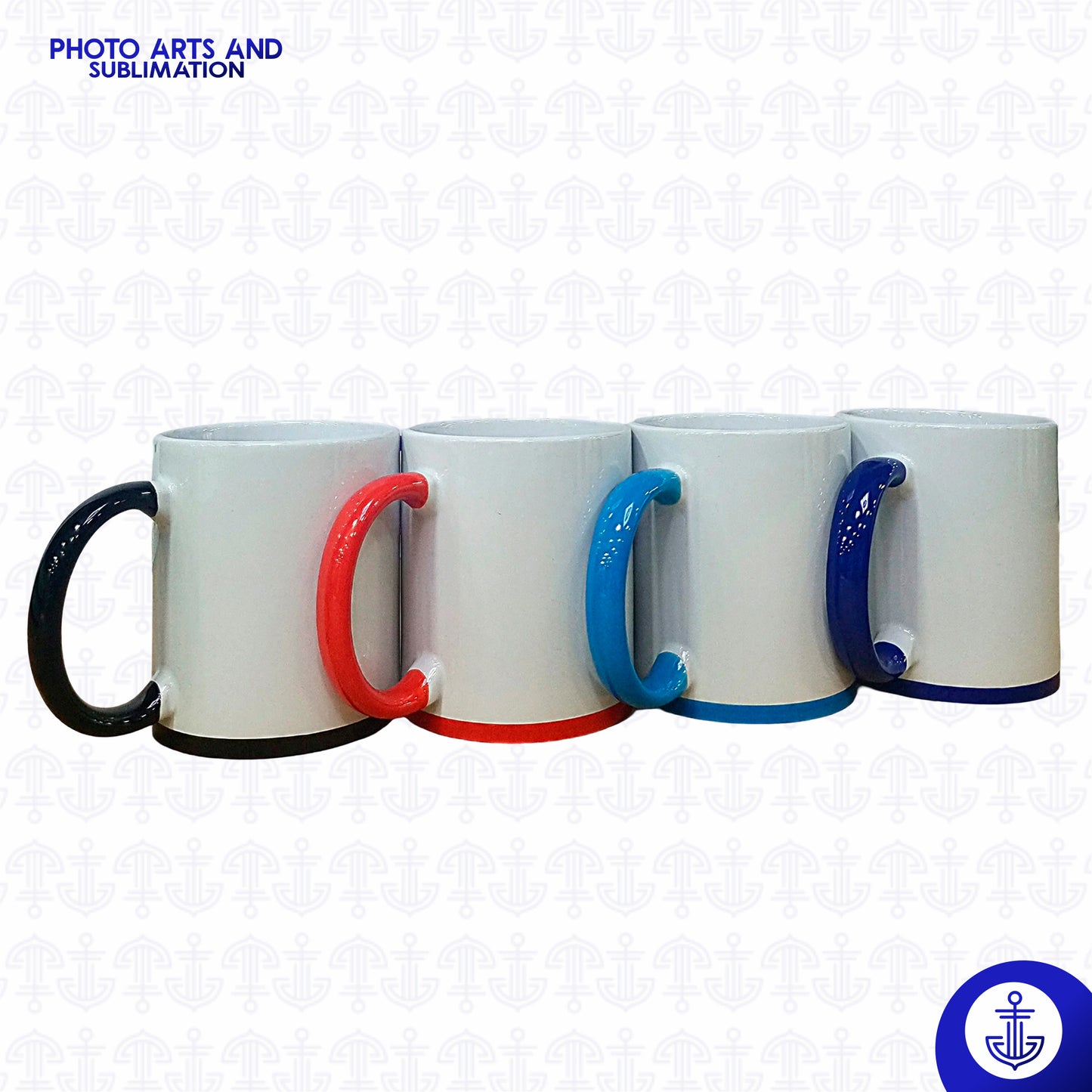 Mug con Oreja y Borde Inferior de Color