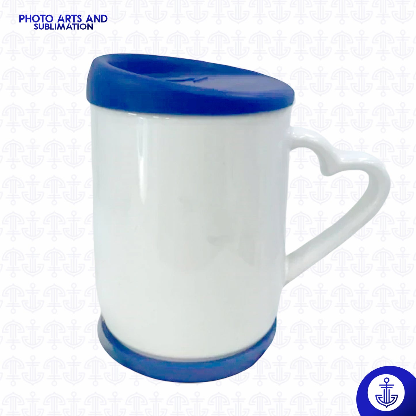 Mug Blanco Oreja Corazón con Tapa y Base de Silicona