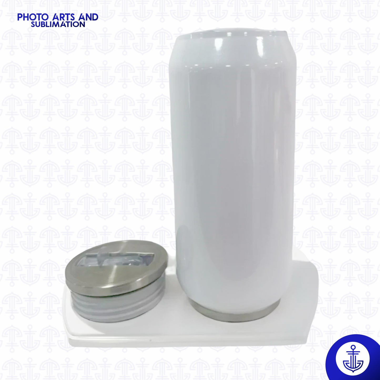 Termo Lata Sublimable con Pitillo Blanco 600 ml