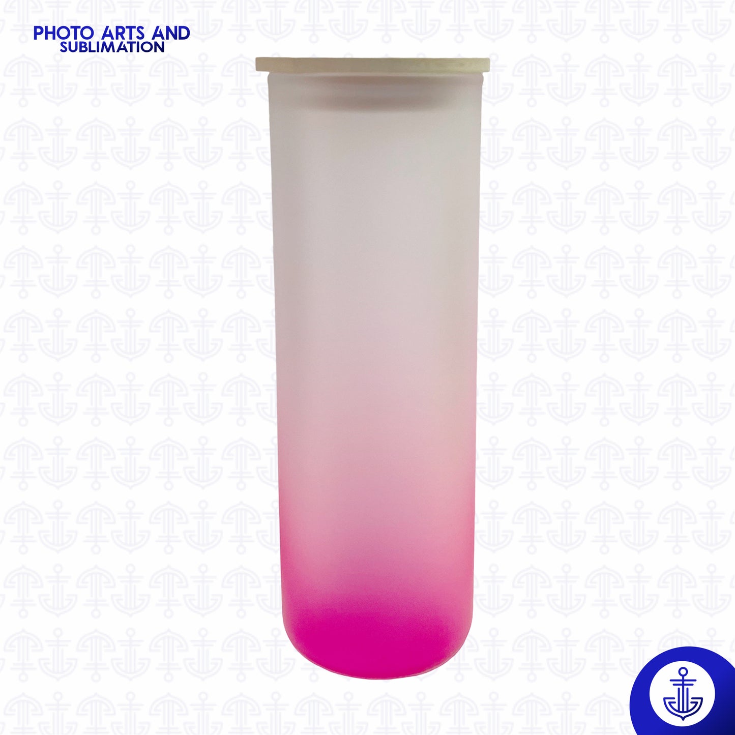 Vaso 15 oz con Fondo de Color y Tapa de Bambú