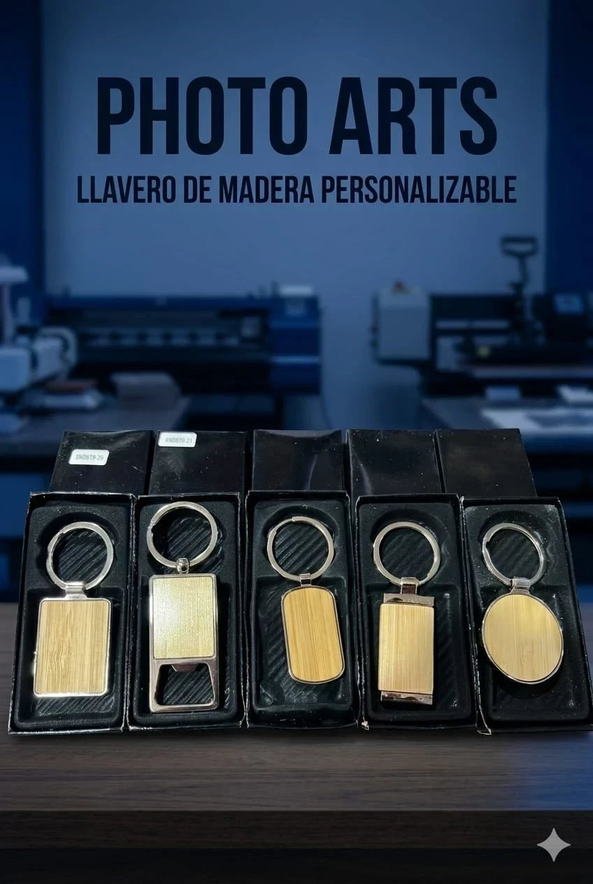 Llavero Metal Madera Personalizable
