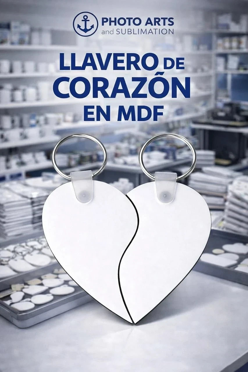 Llavero Corazon En MDF Sublimable
