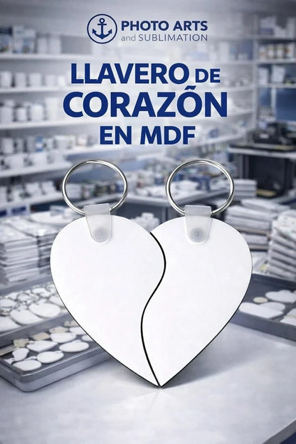 Llavero Corazon En MDF Sublimable