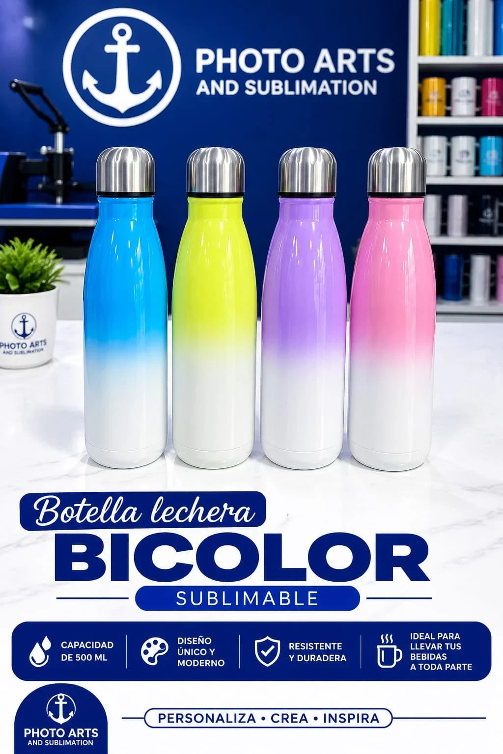 Botella Lechera Bicolor