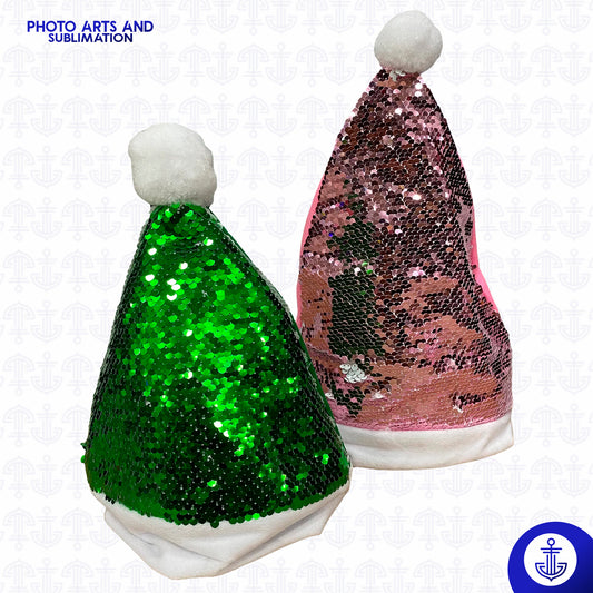 Gorro Navideño Sublimable con Lentejuelas