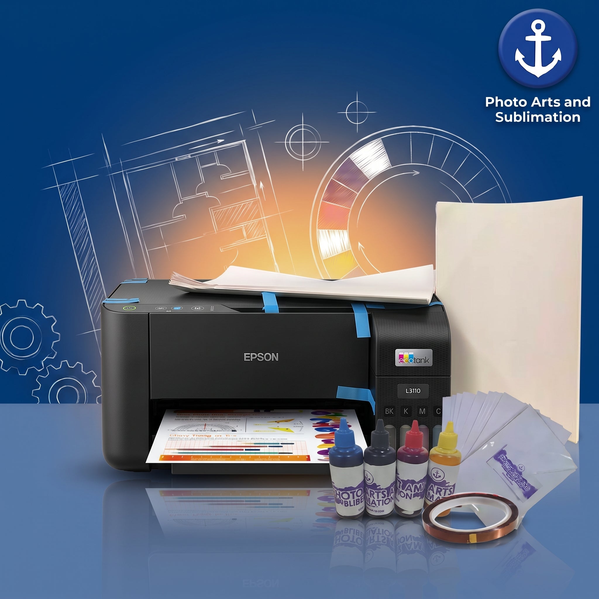 Impresora Epson L3210 con Kit de Sublimación