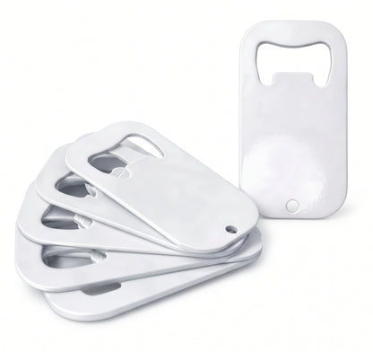 Llavero Destapador Pequeño Metalico Blanco