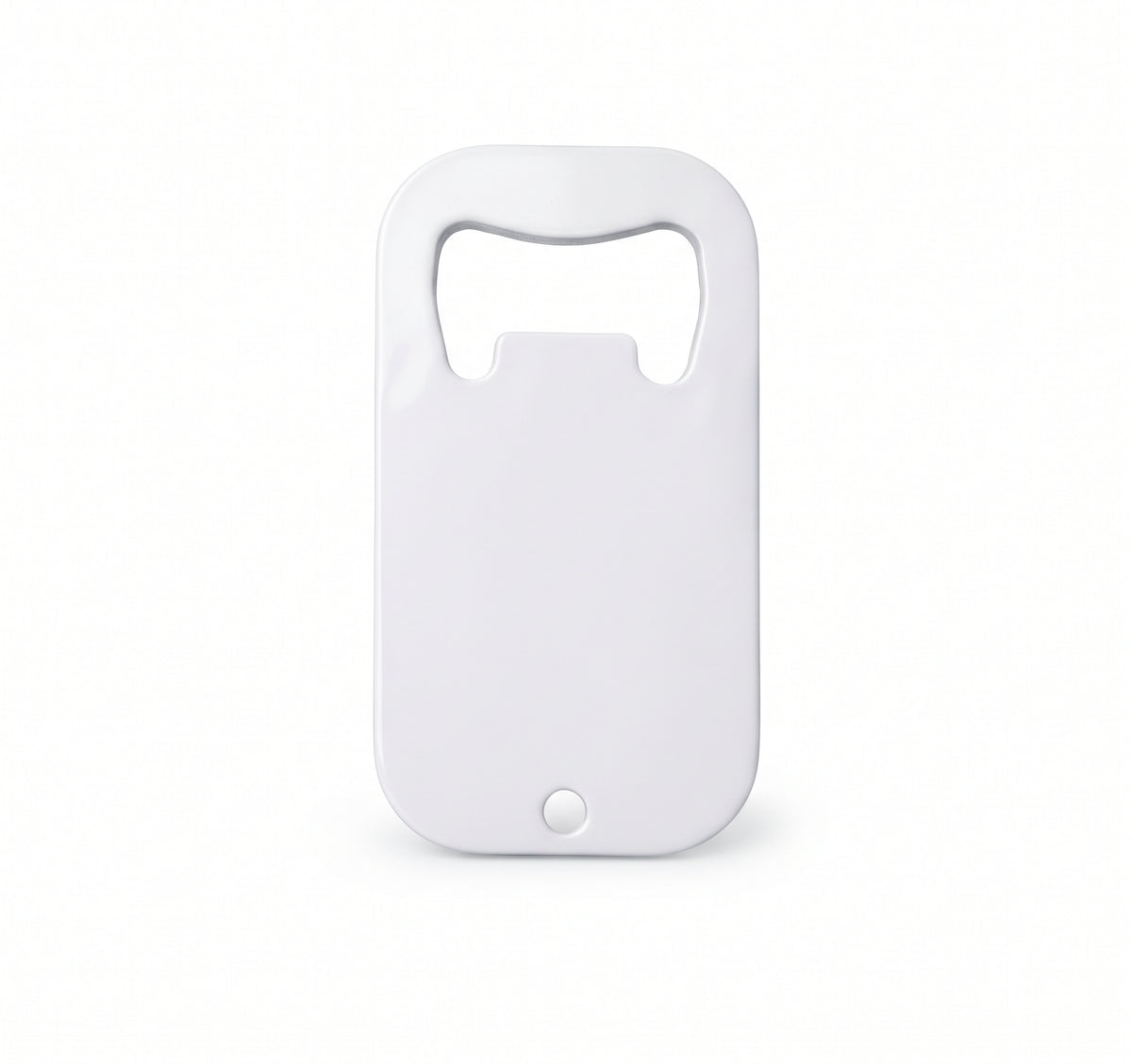 Llavero Destapador Pequeño Metalico Blanco