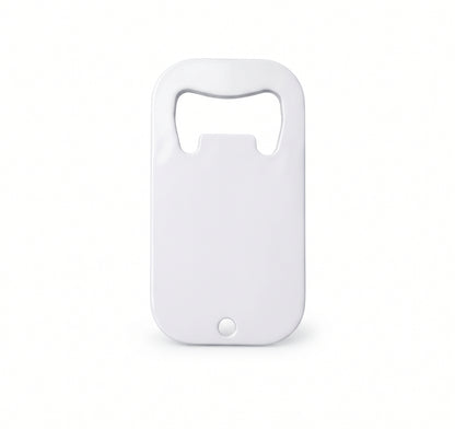 Llavero Destapador Pequeño Metalico Blanco