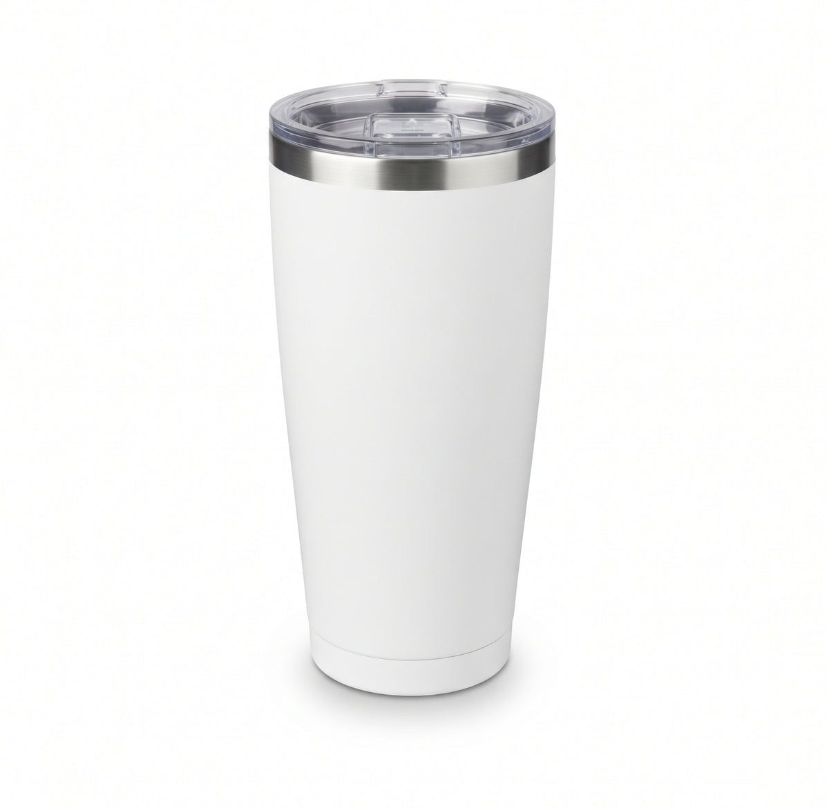 Vaso Termico Conico Blanco Tapa Transparente