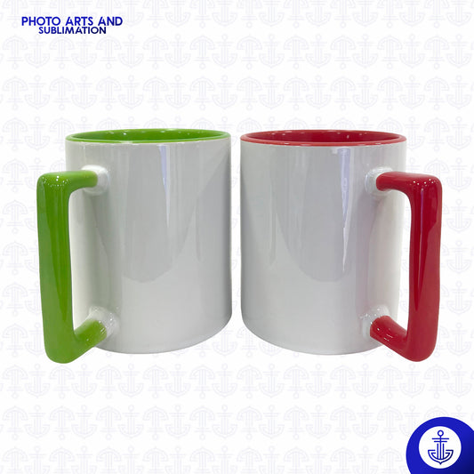 Mug Cuadrado con Fondo y Oreja de Color