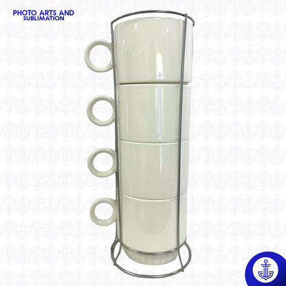 Set de 4 Mugs Apilables con Caja