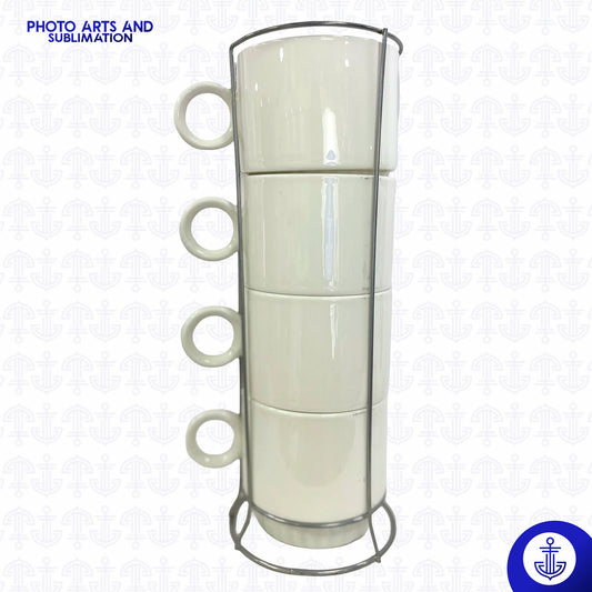 Set de 4 Mugs Apilables con Caja