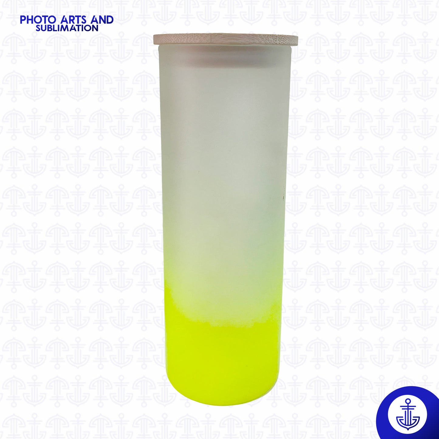 Vaso 15 oz con Fondo de Color y Tapa de Bambú