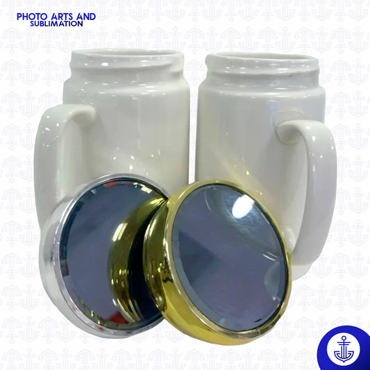 Mug con Tapa Espejo 12 oz