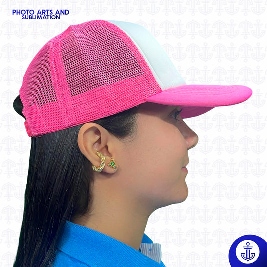 Gorra en Malla con Frente Blanco