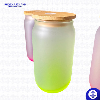 Vaso 9 oz Fondo Color con Tapa de Bambú