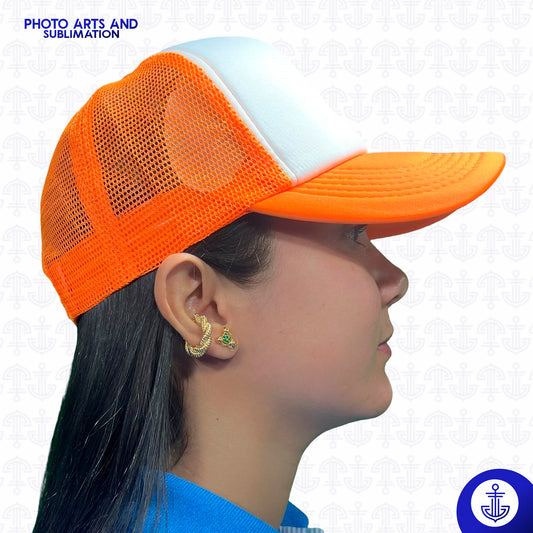 Gorra en Malla con Frente Blanco