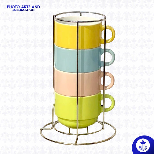Set de 4 Mugs Apilables de Color