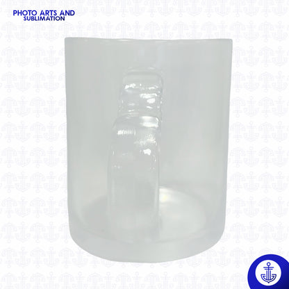 Mug de Cristal con Oreja en Forma de Corazón – 11 oz
