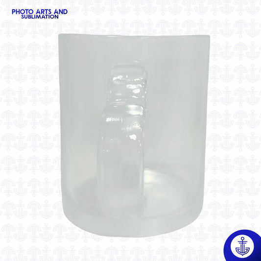 Mug de Cristal con Oreja en Forma de Corazón – 11 oz