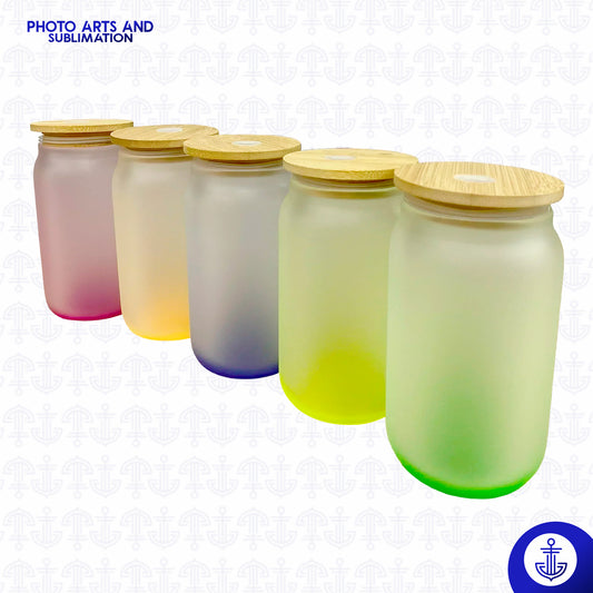 Vaso 11 oz con Fondo de Color y Tapa de Bambú