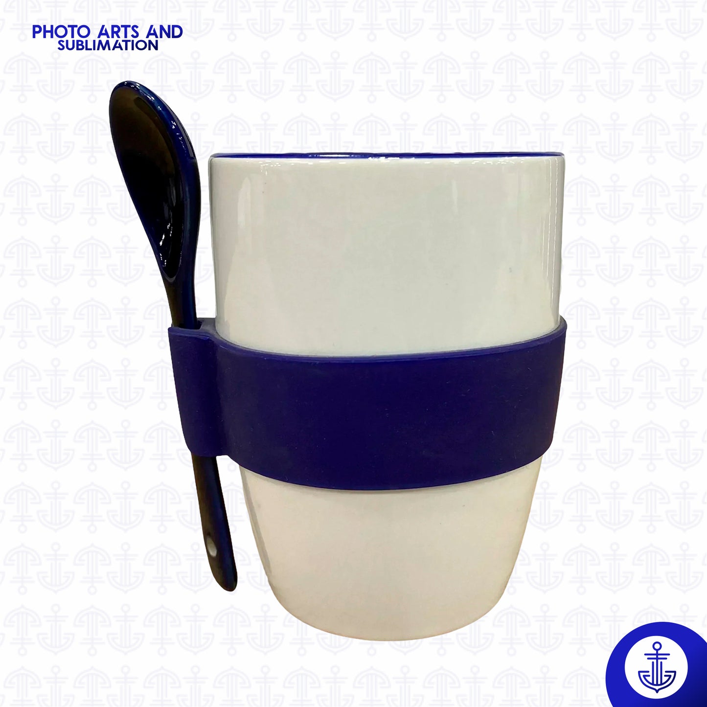 Vaso Cónico con Fondo de Color, Base Siliconada y Cuchara
