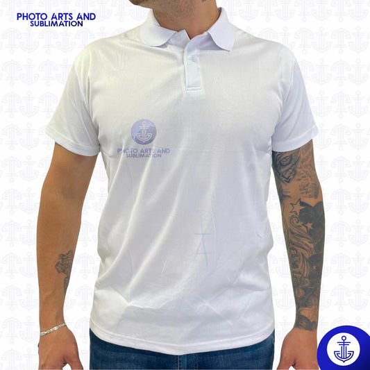 Polo Sublimable Caballero Blanco