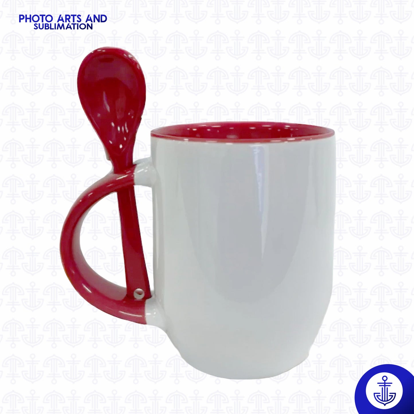 Mug Cónico 11 oz con Fondo de Color y Cuchara