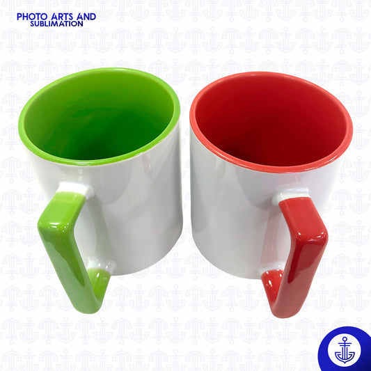 Mug Cuadrado con Fondo y Oreja de Color