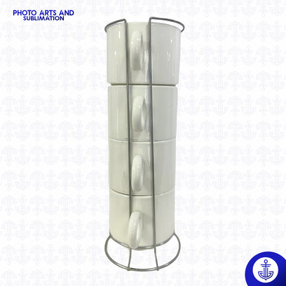 Set de 4 Mugs Apilables con Caja
