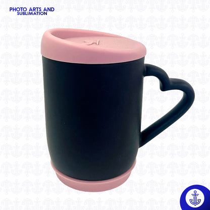Mug Mágico con Oreja de Corazón + Tapa y Base de Silicona
