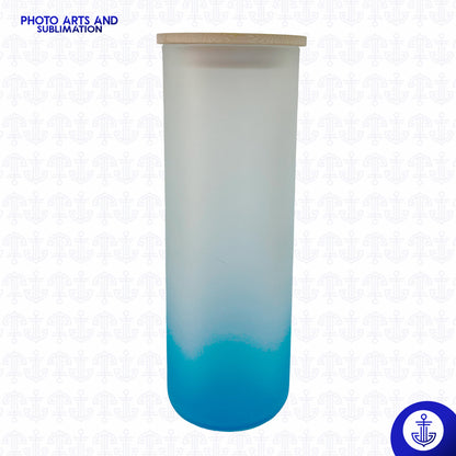 Vaso 15 oz con Fondo de Color y Tapa de Bambú