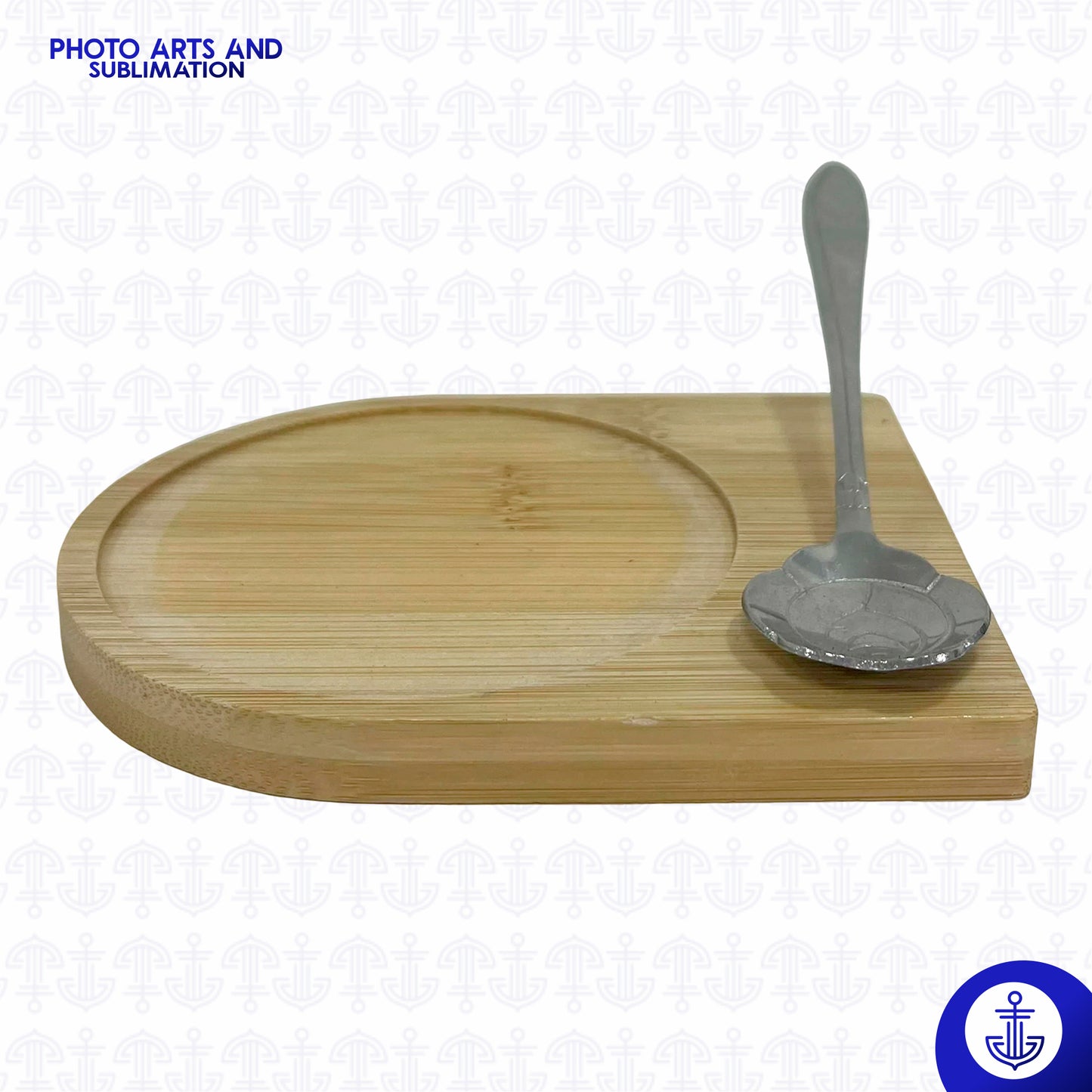 Mini Mug Blanco con Cuchara y Base de Madera