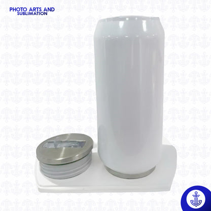 Termo Lata Sublimable con Pitillo Blanco 600 ml