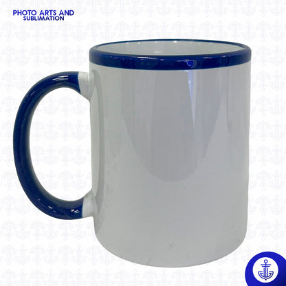 Mug con Oreja y Borde Superior de Color