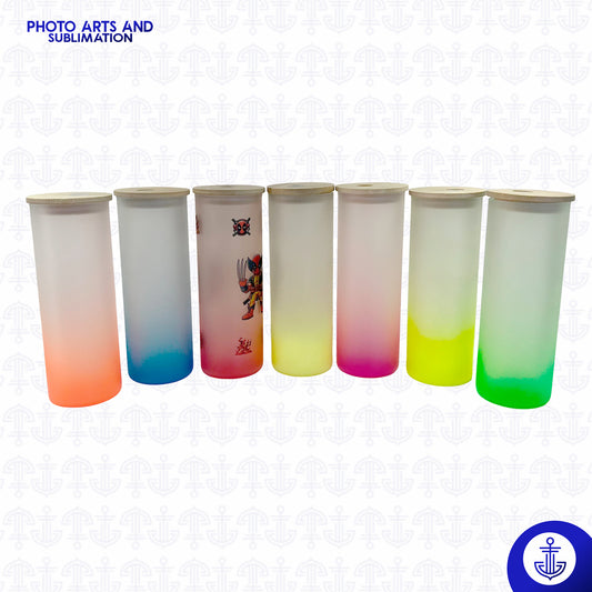 Vaso 15 oz con Fondo de Color y Tapa de Bambú
